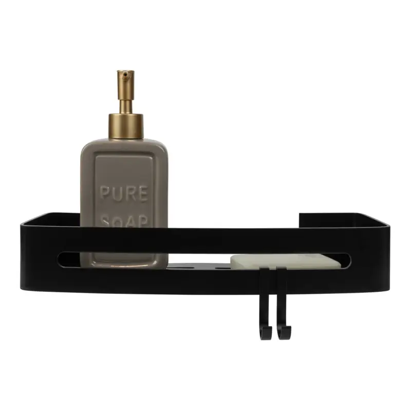 QUVIO Badkamer plankje Aluminium - Zwart - 32,5 cm Dernière Chance