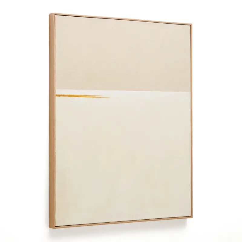 Nouveauté Kave Home - Abstract schilderij op linnen Salin met horizontale streep