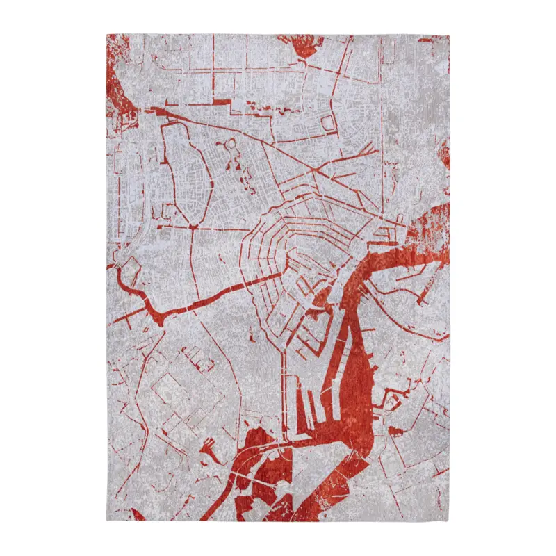 Louis de Poortere Cities Vloerkleed 100 x 140 cm - Orange Cut Promotion Saisonnière