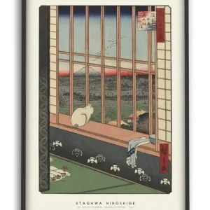 PSTR studio - Utagawa Hiroshige - Cat sitting in window Remise