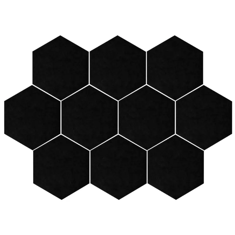 Achetez Aujourd’hui QUVIO Vilten memobord hexagon set van 10 - Zwart