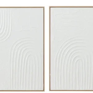 Commander Maintenant J-Line schilderij Elise - canvas - wit - 2 stuks