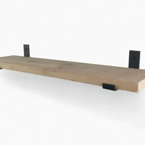 Woodbrothers Steigerhout wandplank 60x20cm + zwarte dragers Vente Directe