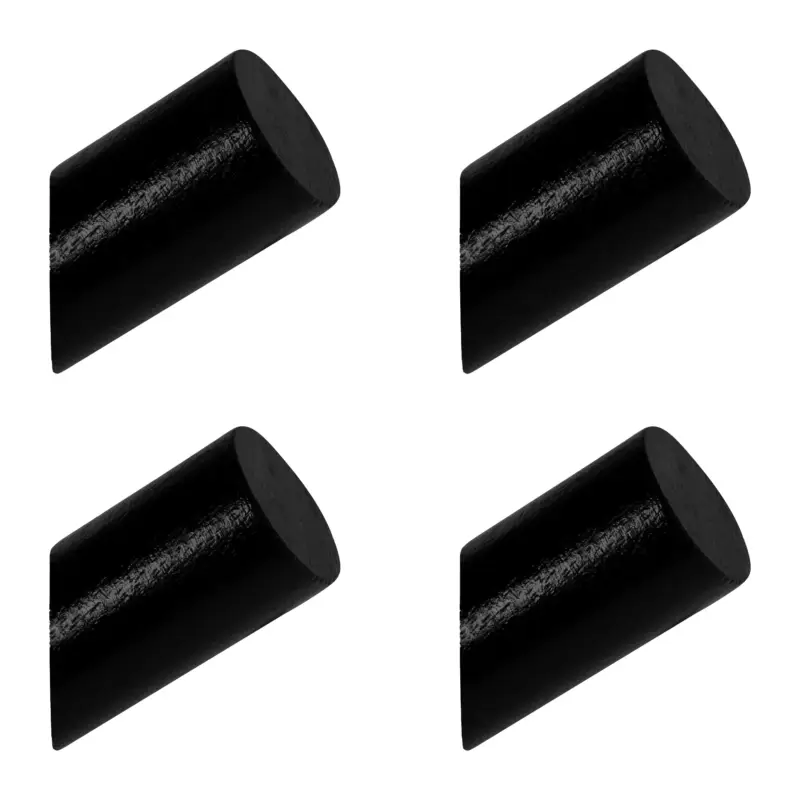 Soldes QUVIO Houten wand haakje - Zwart - S - Set van 4
