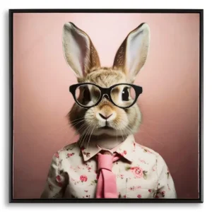 Mauro Ferretti Bunny Schilderij op gelakt canvas met frame Seulement Aujourd’hui