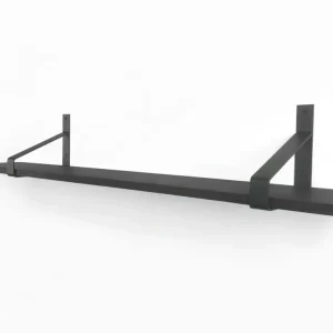 Woodbrothers 18mm wandplank recht zwart 100cm in 20cm diepe dragers Nouveauté