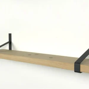 Woodbrothers Eiken wandplank massief recht 100x20cm + dragers Jusqu’à Épuisement Des Stocks