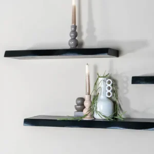 Home67 - Wandplank Pure Zwart Mangohout 120 cm Soldes