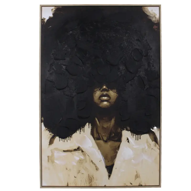 Kersten Canvas Wandschilderij 120 x 80 cm - Beige / Zwart Seulement Aujourd’hui