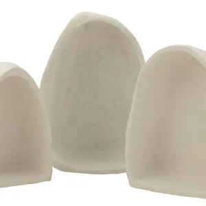 J-Line wandrek - papier maché - wit - 3 stuks Jusqu’à Épuisement Des Stocks