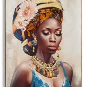 Meilleur Prix Mauro Ferretti Ayda Schilderij op canvas veelkleurige vrouw met frame