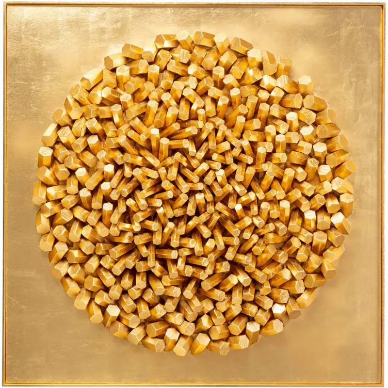 Wanddecoratie XL Mikado goud 120x120cm Kare Design Commander Vite