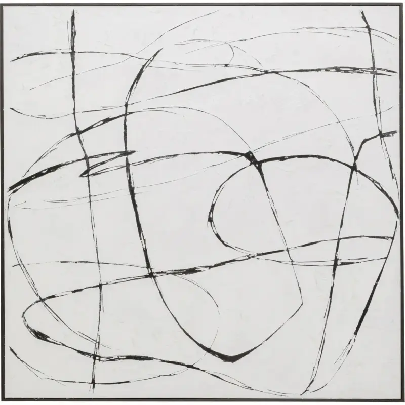 Schilderij Sketch 120x120cm wit Kare Design Acheter En Ligne