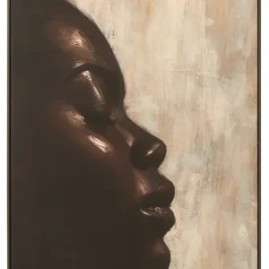 Meilleur Choix J-Line wanddecoratie Rechthoek Gaya - canvas - taupe|donkerb