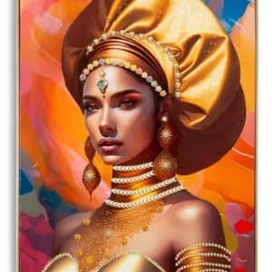 Usine Directe Mauro Ferretti Schilderij op canvas veelkleurige vrouw met frame