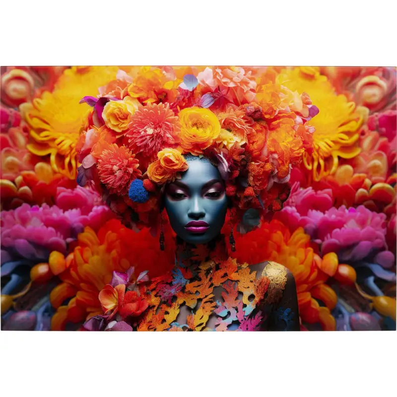 Affaire À Saisir Wandfoto vrouw oranje bloemen 120x80cm Kare Design