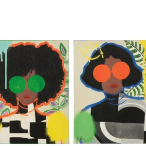 J-Line wanddecoratie Vrouw Popart - canvas - mix - small - 2 Dernier Modèle