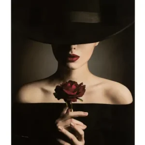 J-Line wanddecoratie Vrouw - glas|papier - mix Commander Maintenant