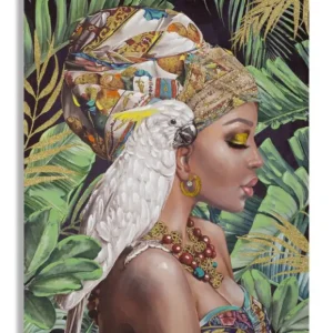 Haute Qualité Mauro Ferretti Schilderij op canvas veelkleurige vrouw