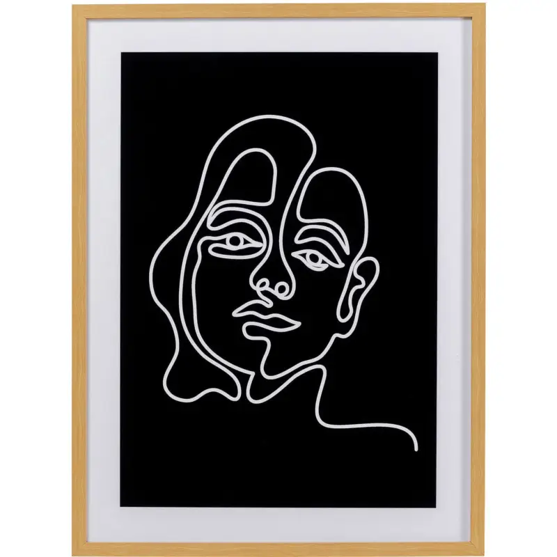 Schilderij Faccia Arte vrouw zwart en wit 60x80cm Kare Design Prix Promo