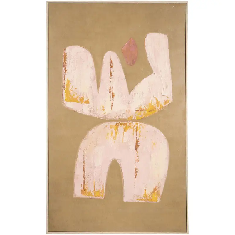 Schilderij Abstract Craft oker MDF - 115x70 cm Meilleure Vente