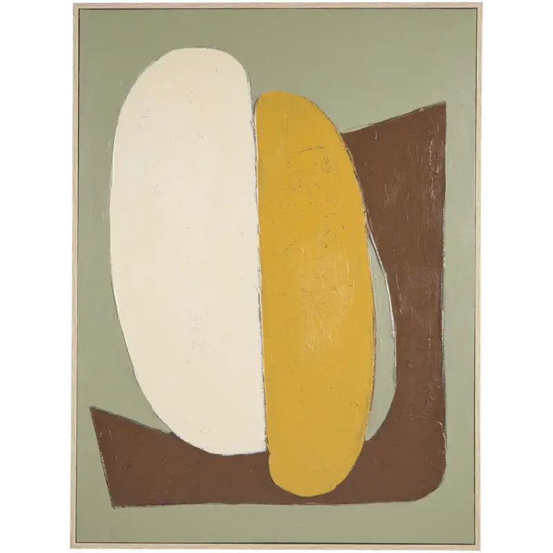 Schilderij Abstract Craft groen MDF - 80x60 cm Satisfait Ou Remboursé