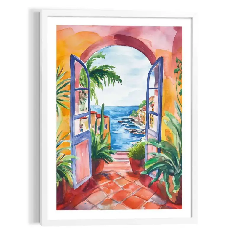 Schilderij Zomers balkon - 70 x 50 - Bont Livraison Express