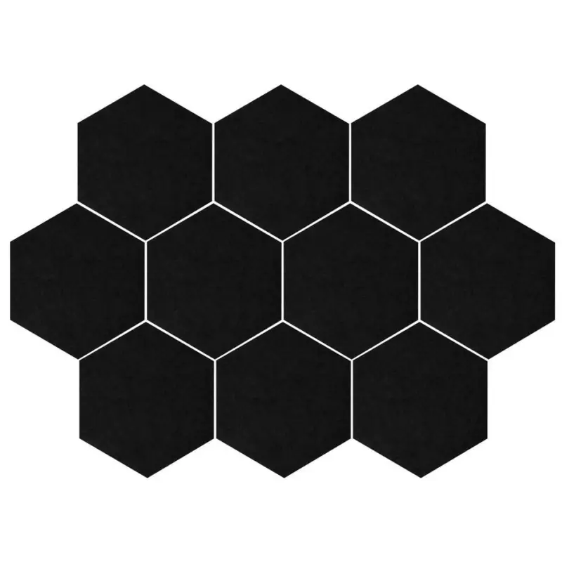 Commande En Gros QUVIO Vilten memobord hexagon set van 10 - Zwart
