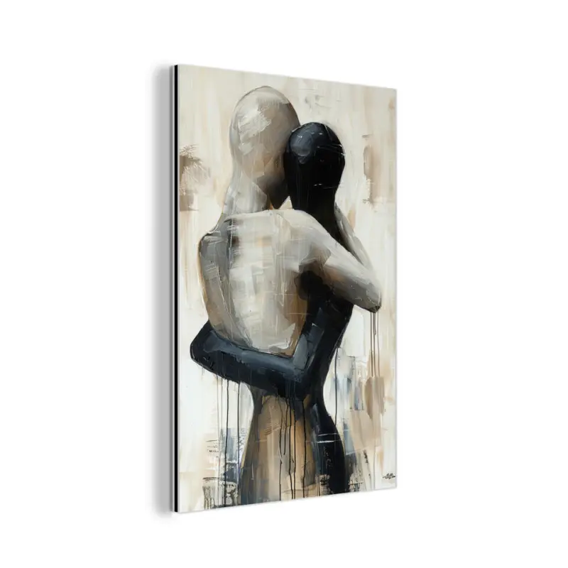 Affaire À Saisir Aluminium Schilderij 60x90 cm Abstract - Liefde - Zwart wit - Modern