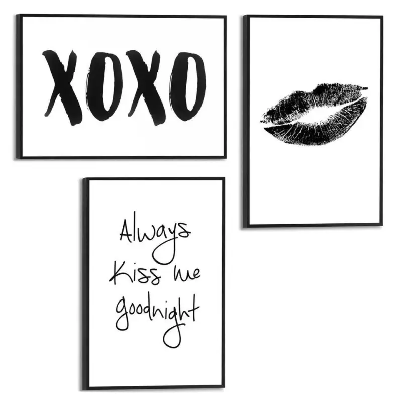 Set poster met lijst - Kus 1 Offre Du Jour