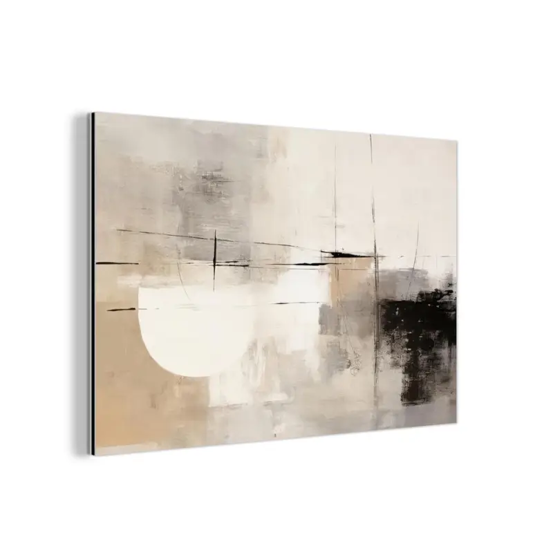 Aluminium Schilderij 120x80 cm Abstract - Kunst - Grijs Dernière Chance