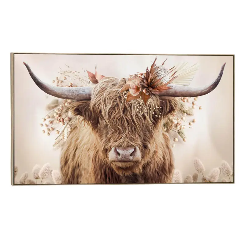 Schilderij Hooglander Bloem - 70x118 cm Livraison Gratuite