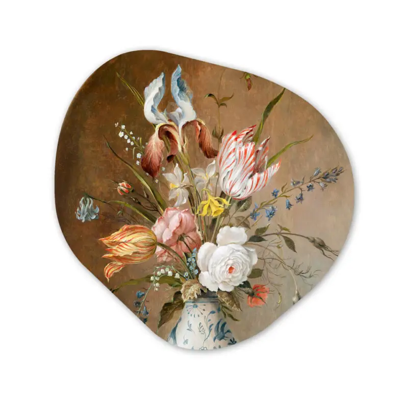 Wandcirkel 90x90 cm Bloemstilleven - Balthasar van der Ast - Schilderij Offre Limitée