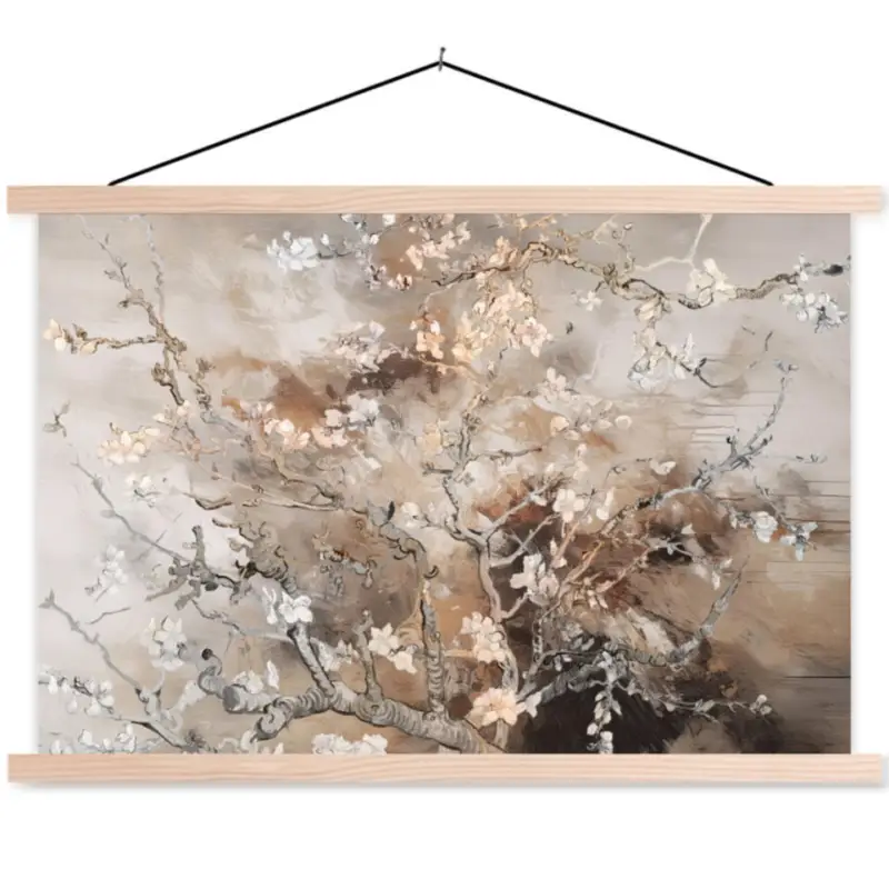 Schoolplaat 90x60 cm Abstract Amandelbloesem - Kunst - Van Gogh - Beige - Commande En Gros