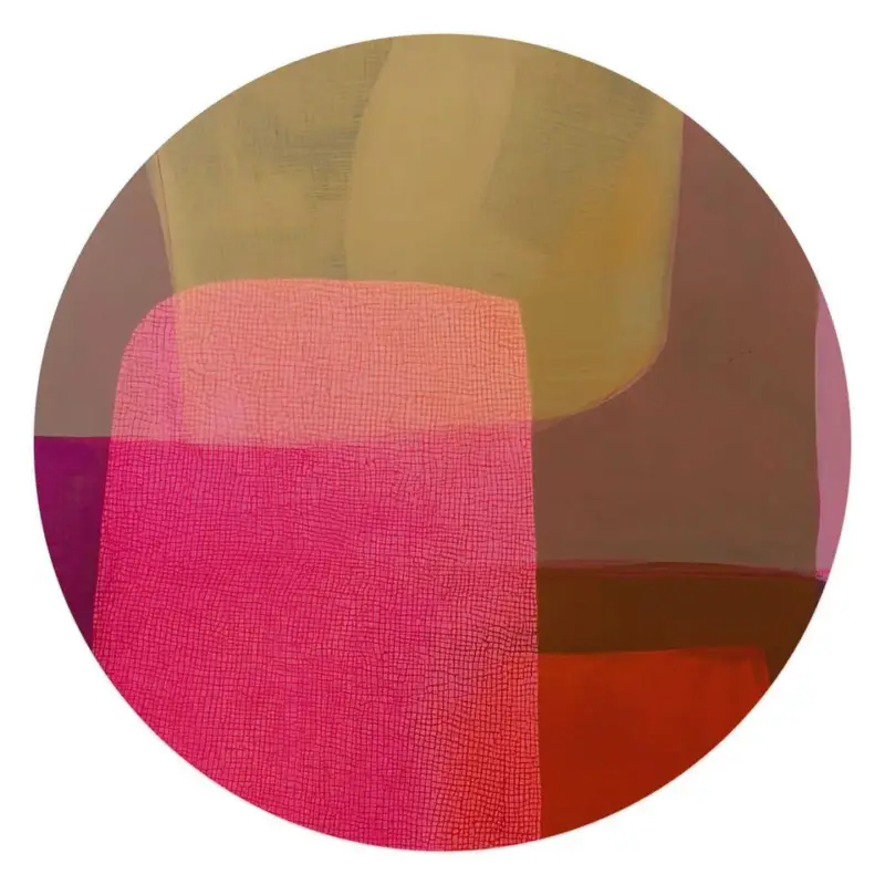 Certifié Glasschilderij Roze tinten I - Ø 70 - Roze