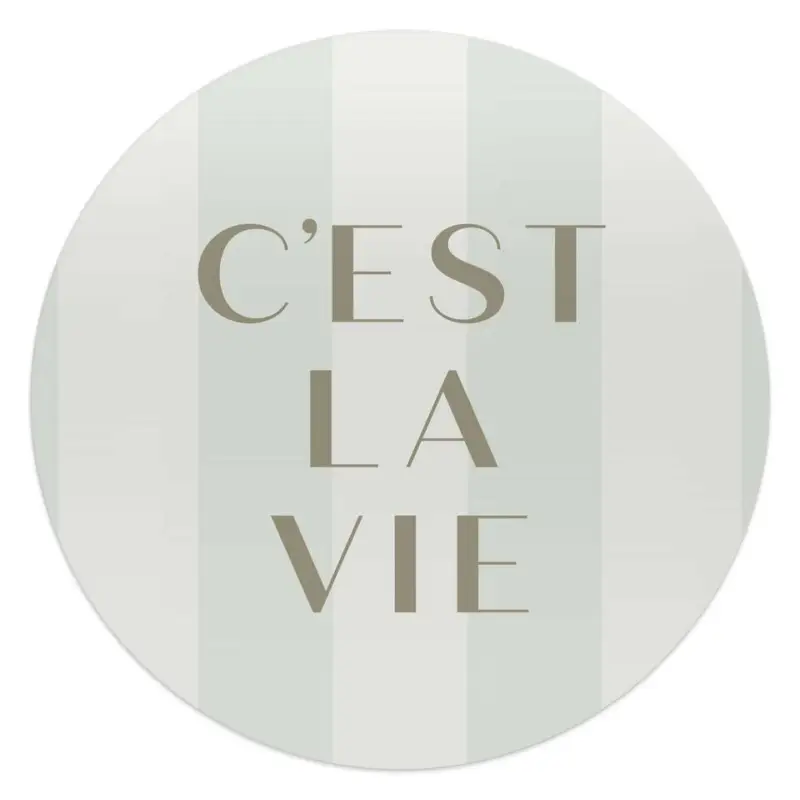 Top Vente Glasschilderij C'est la vie - Ø 50 - Beige