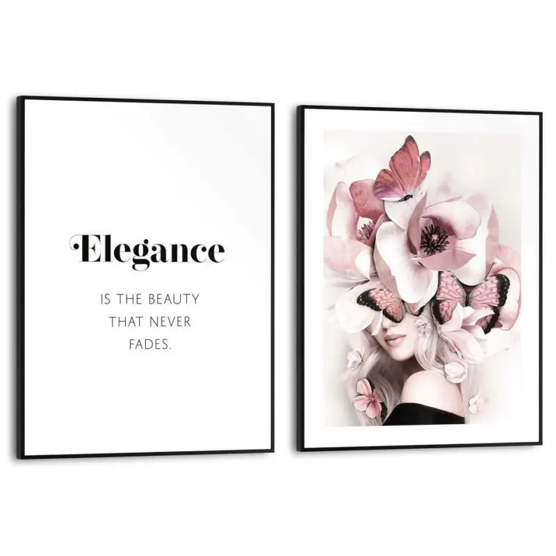 Seulement Aujourd’hui Set poster met lijst - Elegante Bloemenvrouw