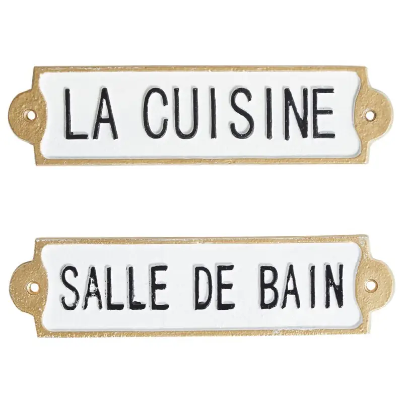 ISERE - Wanddecoratie set van 2 - Wit - IJzer Authentique