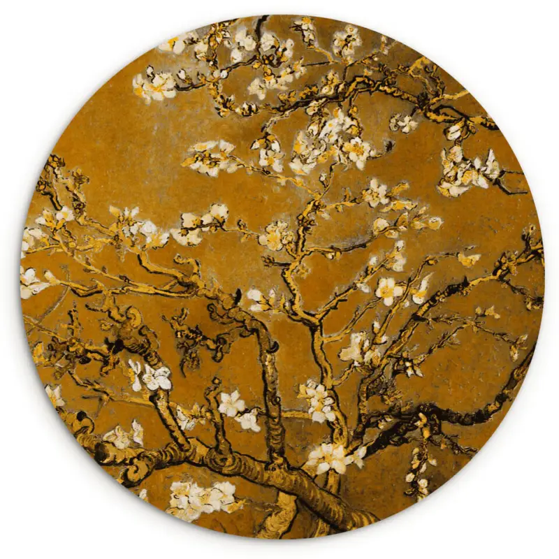 Wandcirkel 150x150 cm Amandelbloesem - Kunst - Van Gogh - Goud Dernière Chance