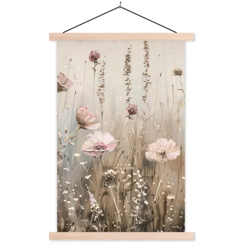 Schoolplaat 60x90 cm Abstract Bloemen - Roze - Modern - Beige Commander Maintenant