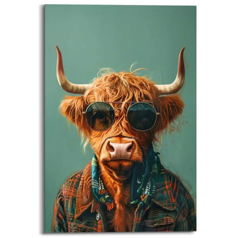 Vente Flash Schilderij Aangeklede koe - 90 x 60 - Bont