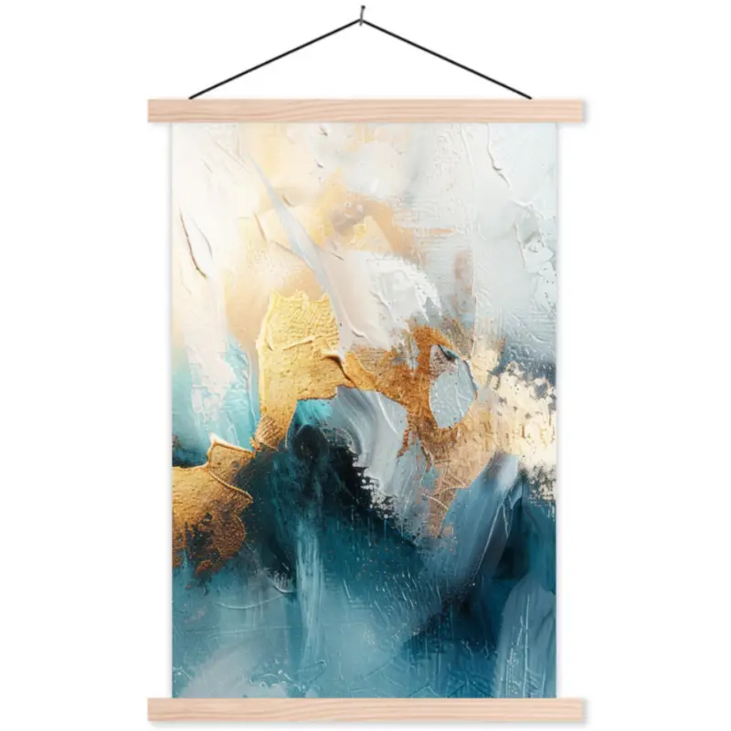 Schoolplaat 60x90 cm Abstract Abstract - Kunst - Gold - Blauw Haute Qualité