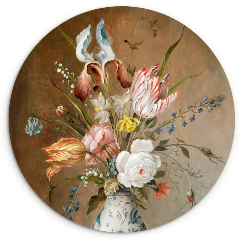 Dernière Chance Wandcirkel 30x30 cm Bloemstilleven - Balthasar van der Ast - Schilderij