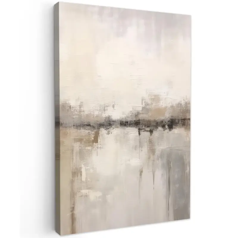 Affaire À Saisir Canvas Schilderij 80x120 cm Moderne kunst - Abstract - Beige