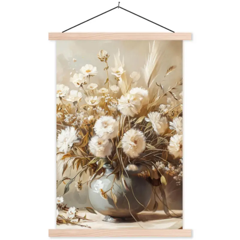 Schoolplaat 40x60 cm Abstract Bloemen - Vaas - Stilleven - Beige Commande En Gros