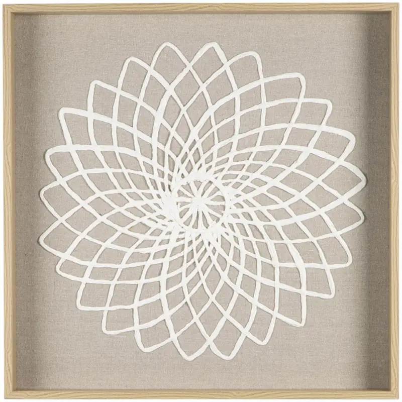 Schilderij Flower off-white MDF/glas - 50x50 cm Dernière Chance