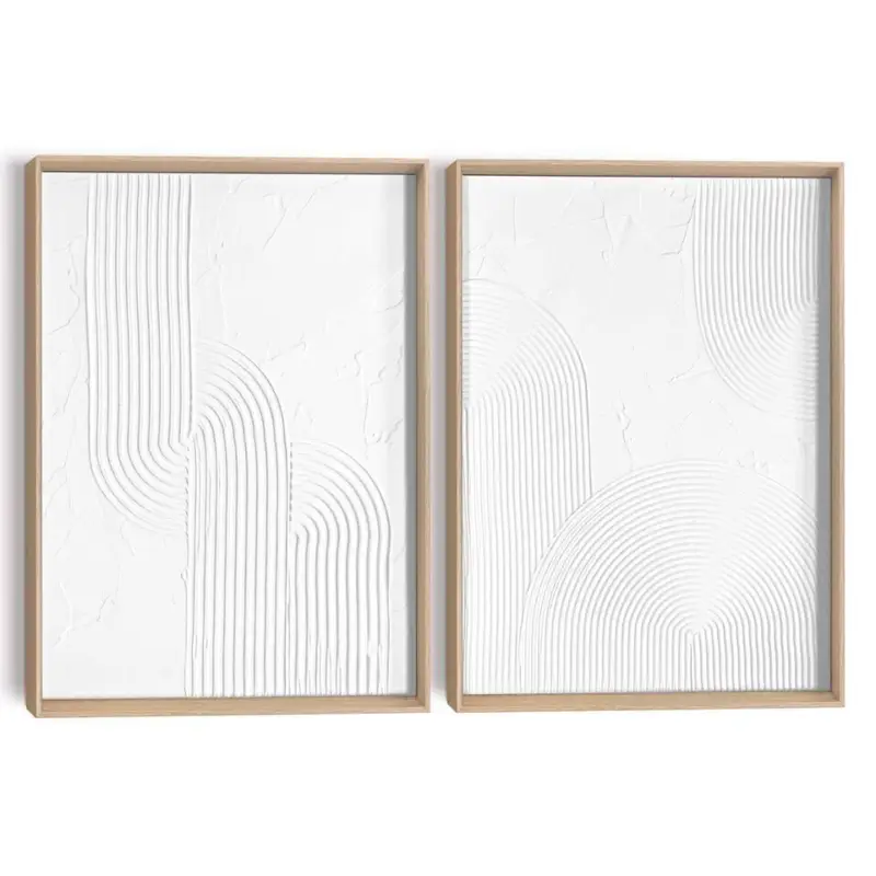 Commander Vite Abstracte wanddecoratie set met structuur Bogen - 40 x 30 - Wit