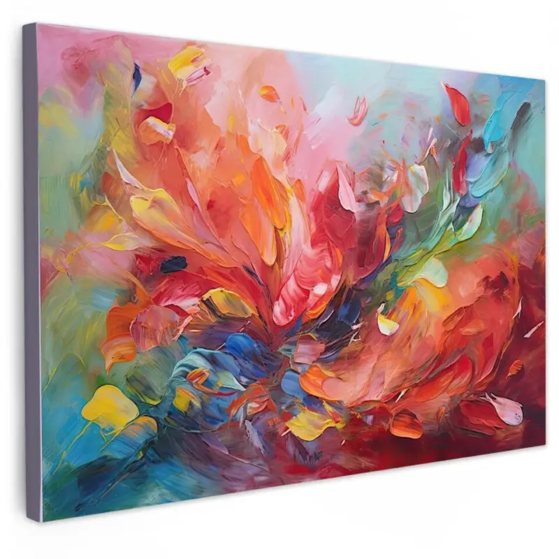 Canvas Schilderij 90x60 cm Olieverf - Kunst - Abstract - Kleurrijk Livraison Gratuite