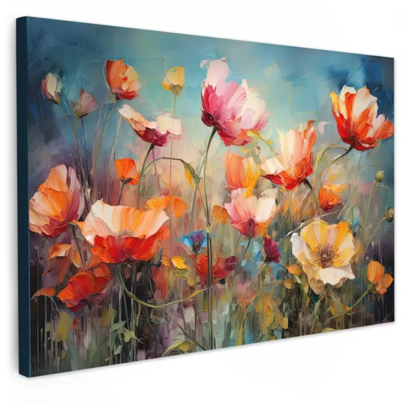 Canvas Schilderij 60x40 cm Bloemen - Watercolor - Kunst - Botanisch - Natuur Nouvelle Collection
