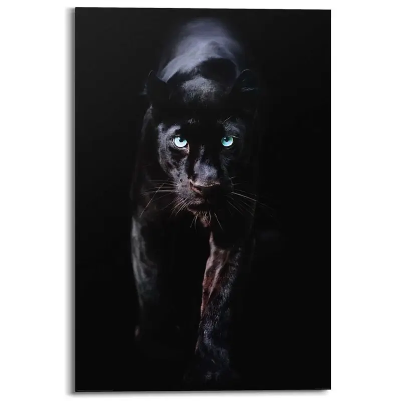 Bon Plan Schilderij Zwarte Panter - 90 x 60 - Zwart